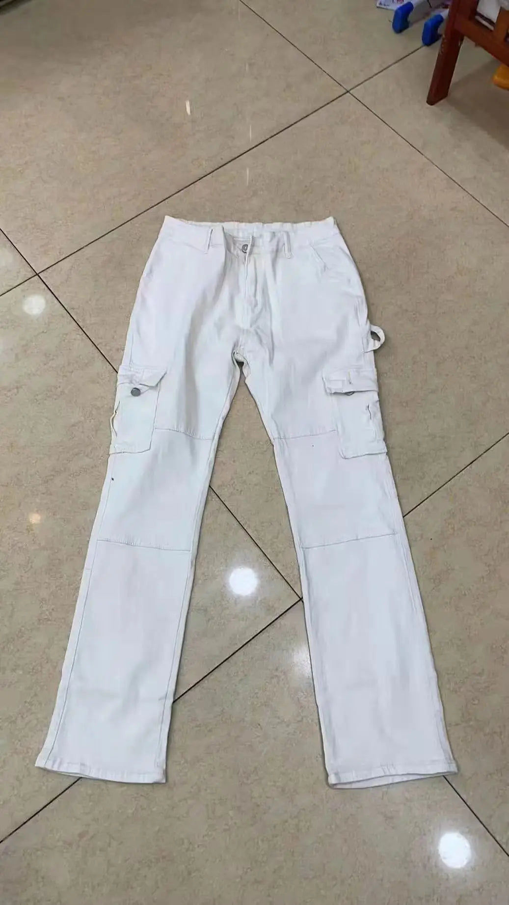 Women High Waist High Elastic Solid Jeans 2023 New Autumn Jeans Women Workwear with Pocket Denim Straight-Leg Pants Cargo Pants