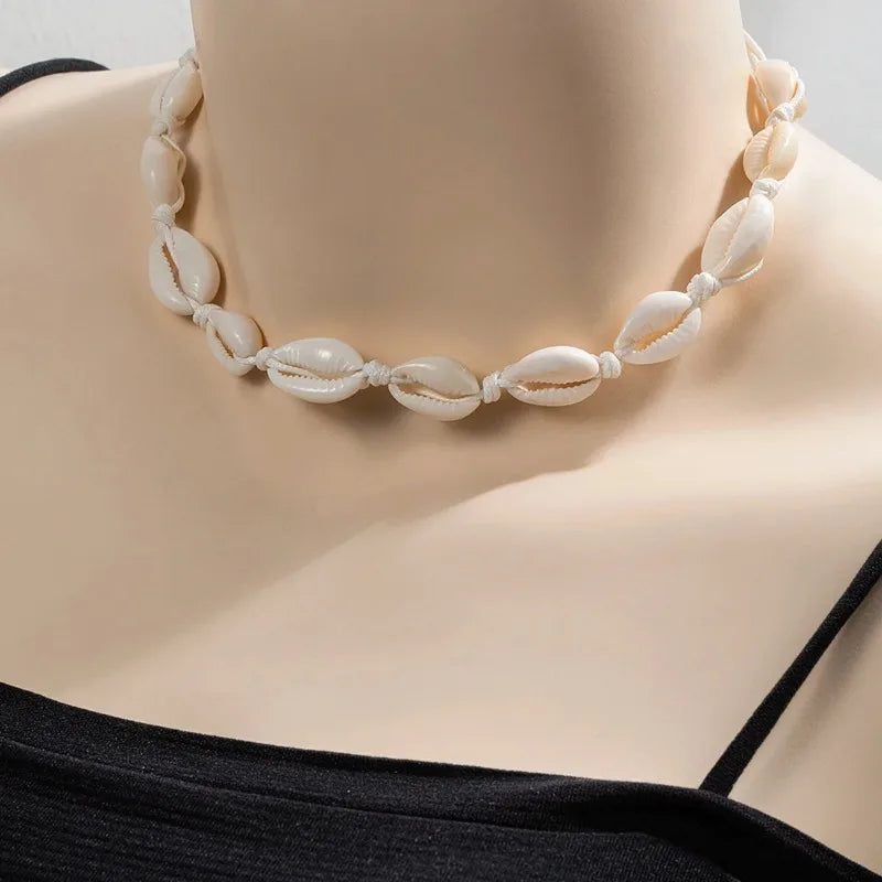 Classic Fashion Shell Beaded Necklace Women's Simple Personalized Handicrafts Gift Clothing Accessories collares para mujer