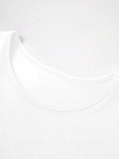 Summer Women's Tops Causal Basic T-Shirts Scoop Neck Short Sleeved Crop Tops Cute Slim Fit Tees Pullovers Clothing Y2K 2025 New