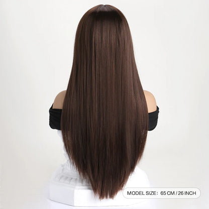 26Inch Colour Wig Long Straight Synthetic Wig for Women Fashion Wig for for Daily Halloween   Costume Party Cosplay ﻿