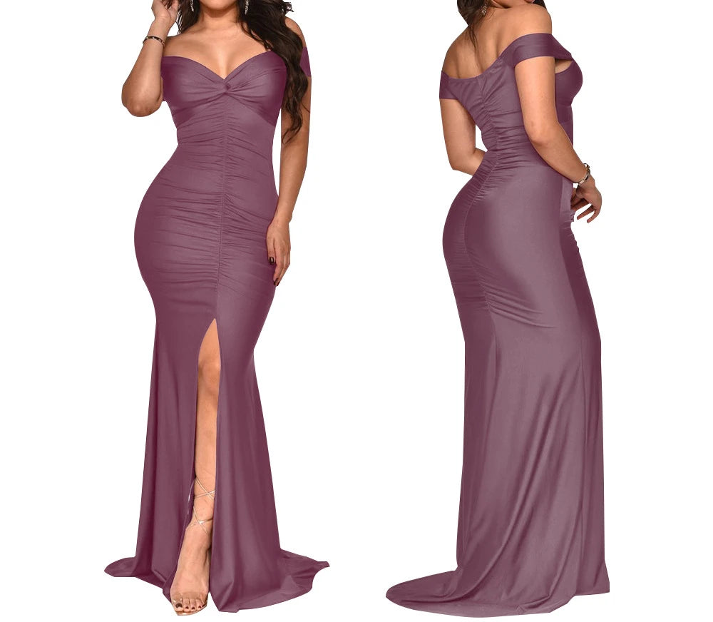 Women Long Dresses Sexy Backless Bodycon Evening Dresses Nightclub Maxi Dress Cocktail Birthday Party Welcome Prom Dress XSY039