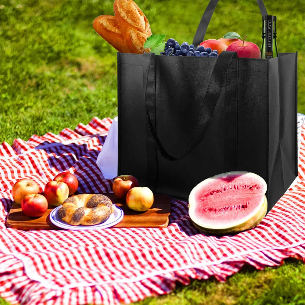 Simple Reusable Shopping Bags For Women Portable Foldable Eco-Friendly Grocery Heavy Duty Handbag Large Capacity Tote Bag