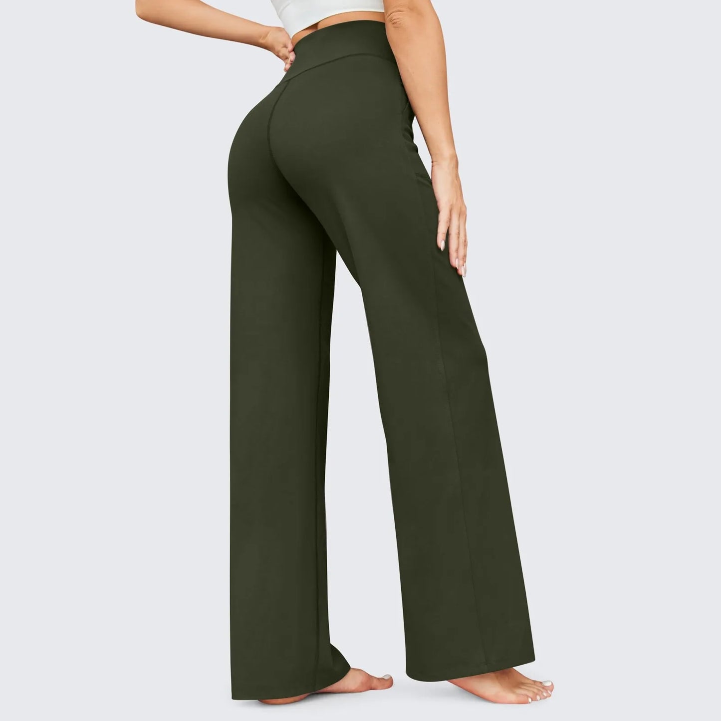 Wide Leg Pants For Women Yoga Pants High Waist Sweatpants With Pockets Stretch Pants Comfy Workout Sports Sweatpants