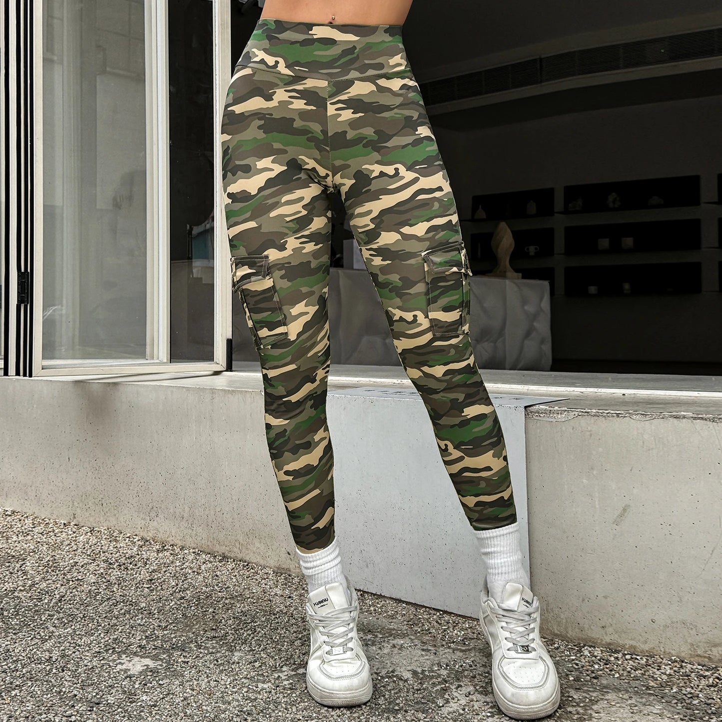 New Camouflage Printed Yoga Pants Women's High Waist Butt Lifting Workout  Tights Push Up Fitness Leggings Gym Activewear
