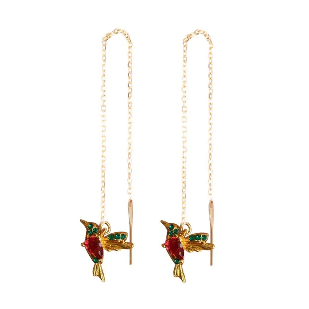 Hummingbird Earrings for Women Girls Elegant Tassel Charm Dangle Earring Fashion Jewelry Valentine's Day Birthday Gifts