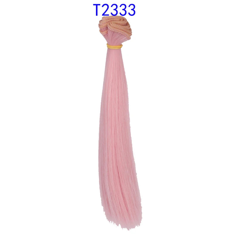1pcs  Wig Refires Bjd Hair 15cm*100CM Black Gold Brown Green Pink Color Straight Wig Hair for 1/3 1/4 BJD Diy
