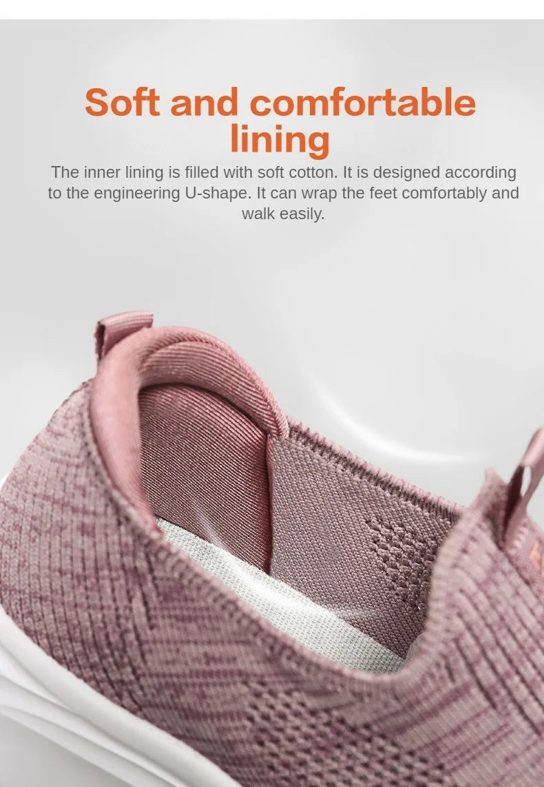 Women's Shoes 2024 Spring New Lightweight, Comfortable, and Fashionable One Step Anti slip Leisure Breathable Walking Shoes