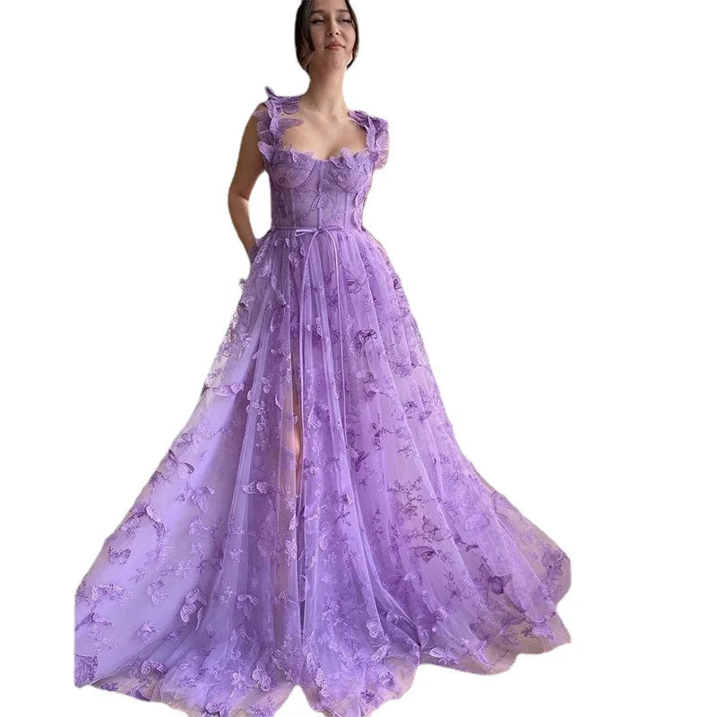European and American Evening Dress for Women 2025 New Fashion Style Long Style Banquet Style Elegant Lace Beach Dress
