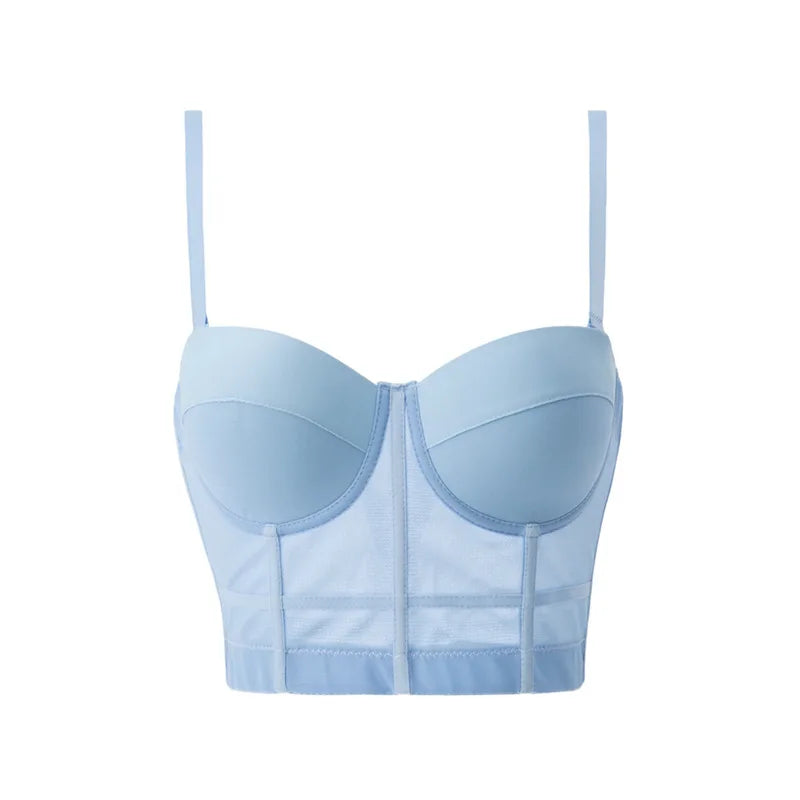Top Women Bra Bandeau Corset Underwear Sexy Sleeveless with Chest Pad Ladies Y2K Lace Tank Tops Wrapped Vest Tube Top Cropped