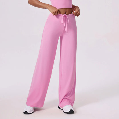 Yoga Pants Sports Fitness Thin Breathable Wide-leg Loose Sports Flared Trousers Outdoor Running Straight-leg Trousers for Women