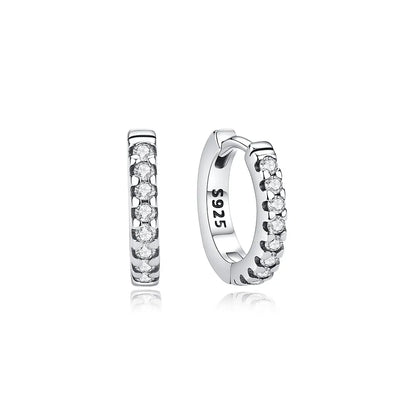 Original 925 Sterling Silver Earrings 2025 Stud Hoop Crystal Earings For Women Rose Gold Crown Heart Infinity Bee Earing Jewelry