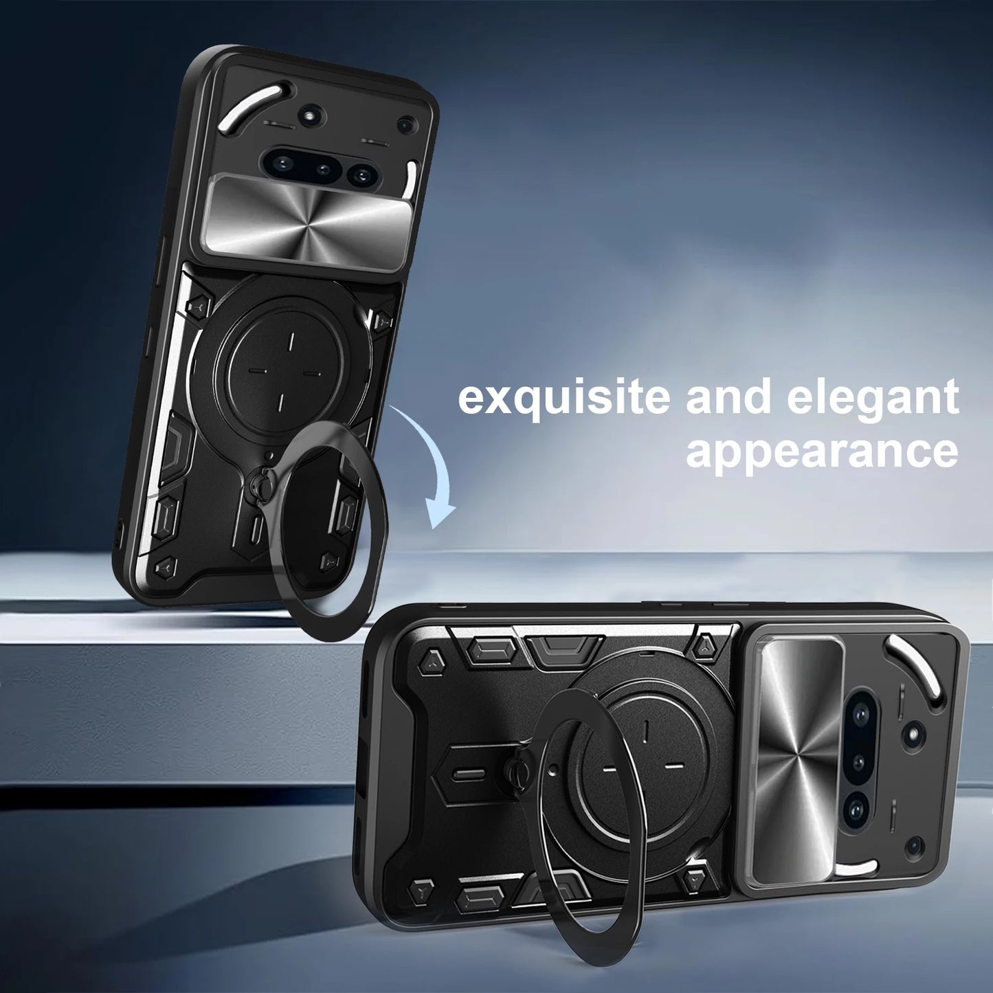 Protective Cover For Nothing Phone 3a Case With Ring Stand Holder Lens Protection Fundas Coque Capa