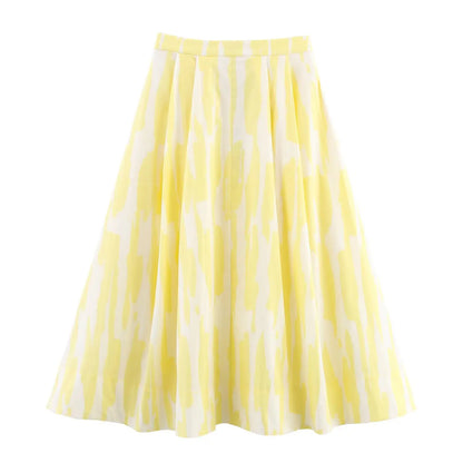 Skirts Summer Women's 2025 New Chic Print High Waist Women's Skirts Fashion Joker Street Youth Holiday Travel Skirts