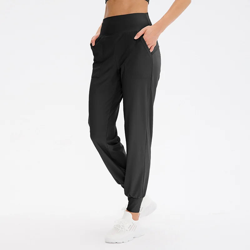 Women Loose Yoga Pants Running Sports Training Trousers with Pocket Casual Quick Dry Fitness Pants Thin for Spring Summer