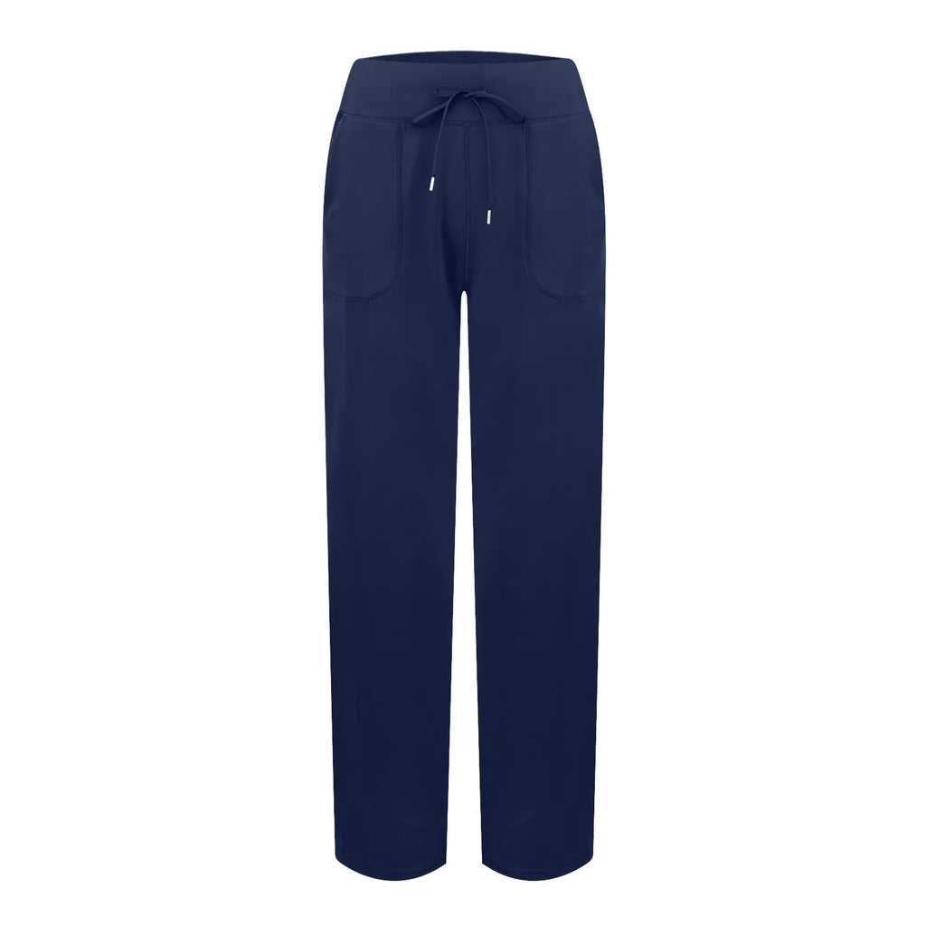 Wide Leg Yoga Pants For Women Solid Color High Waist Sweatpants With Pockets Stretch Comfy Workout Sports Trousers