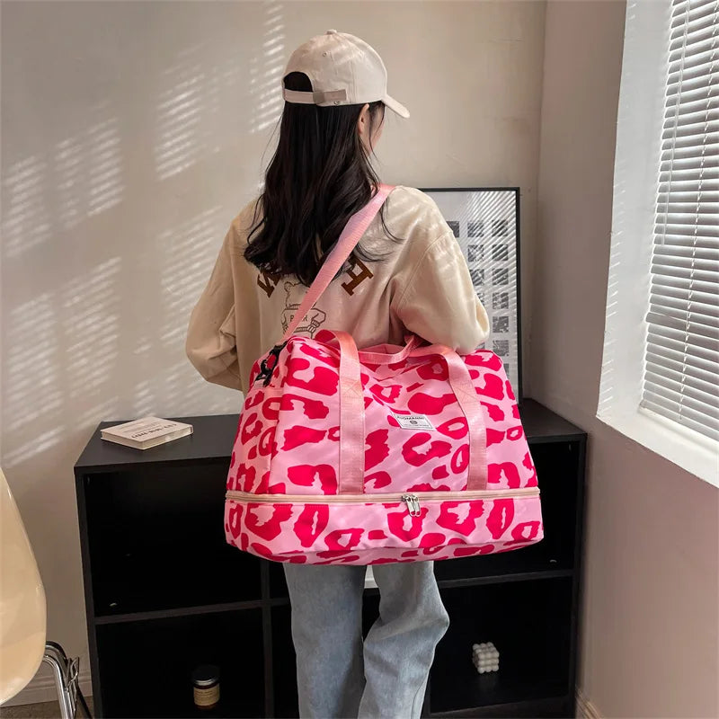 Large Gym Duffel Bag for Women and Men Travel Bag with Shoe and Wet Clothes Compartments Carry On Shoulder Tote Bags