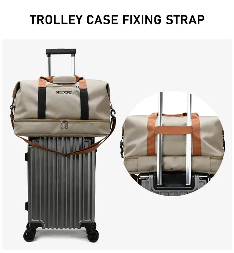 Fashion Travel Bags For Women Large Capacity Men's Sports bag Waterproof Female Messenger Bag Dry And Wet Dropshipping