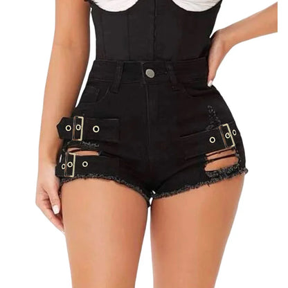2025 New High Waist Sexy Ripped Stretch Denim Jeans Shorts Ripped Jeans for Women