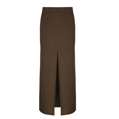 Skirts Women Long Skirt A Line Slim Bodycon Streetwear Club High Waist Sexy Elegant Splice Y2k Sheath Party Night Summer 2025