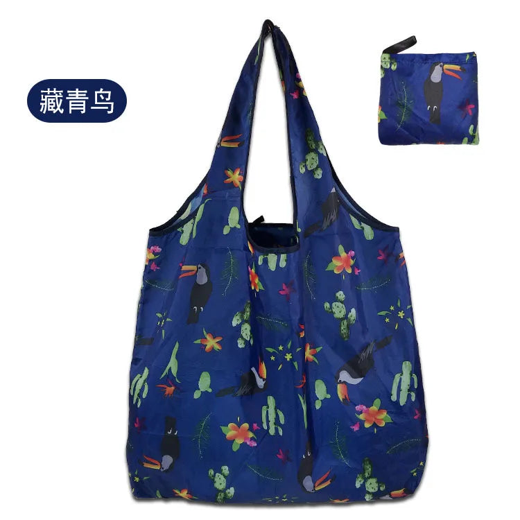 Reusable Shopping Bags Foldable Large Size Women Shopping Bags Totes Heavy Duty Washable Cloth Grocery Bags Eco-Friendly Bags