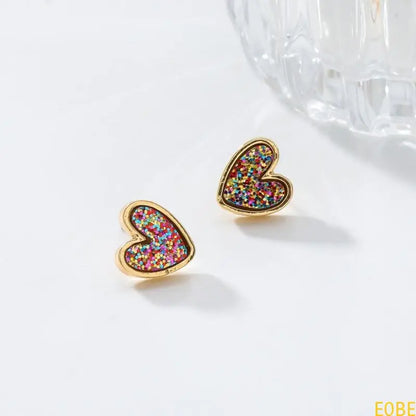 E0BE Creative Heart Earrings A Must Have Ear Studs Charm For Trendy Women's Wardrobe