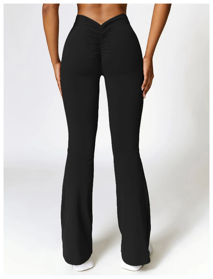 Yoga Leggings Flared Pants Women High Waist Slim Female Workout Long pant Gym Push Up Fitness Running Quick Dry SportWear