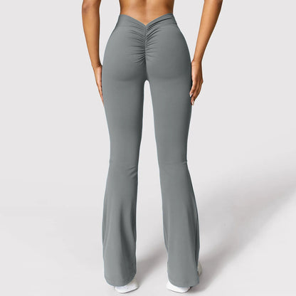 Women'S Slim Fit Yoga Pants Womens Stretch Yoga Leggings Fitness Running Gym Sports Full Length Active Pants Flared Trousers