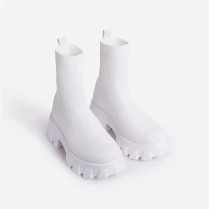 Women's Socks Shoes 2025 Spring Autumn New Fashion Breathable Casual Wedges Platform Ankle Boots Zapatos De Mujer  Boots