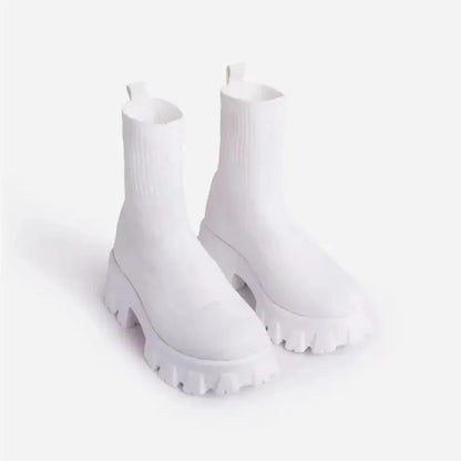 Women's Socks Shoes 2025 Spring Autumn New Fashion Breathable Casual Wedges Platform Ankle Boots Zapatos De Mujer  Boots