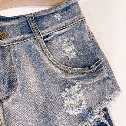 Short Jeans Women 2025 New Hole Raw Edge High Waist Tight Jeans Shorts Female Light Color Sexy Bodycon Ultra Shorts