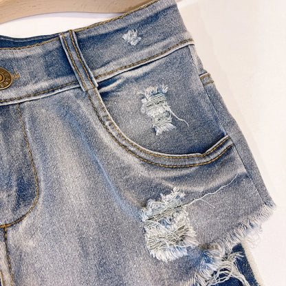 Short Jeans Women 2025 New Hole Raw Edge High Waist Tight Jeans Shorts Female Light Color Sexy Bodycon Ultra Shorts