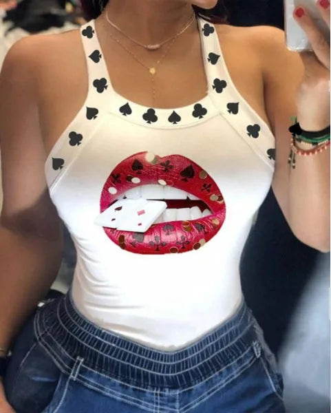 Y2K Vest Sexy Camisole Top Printed Vest 25 Colors Size 6 Spicy Girl Sexy Tight Summer U-Neck Basic Versatile Fashion Camis Tops
