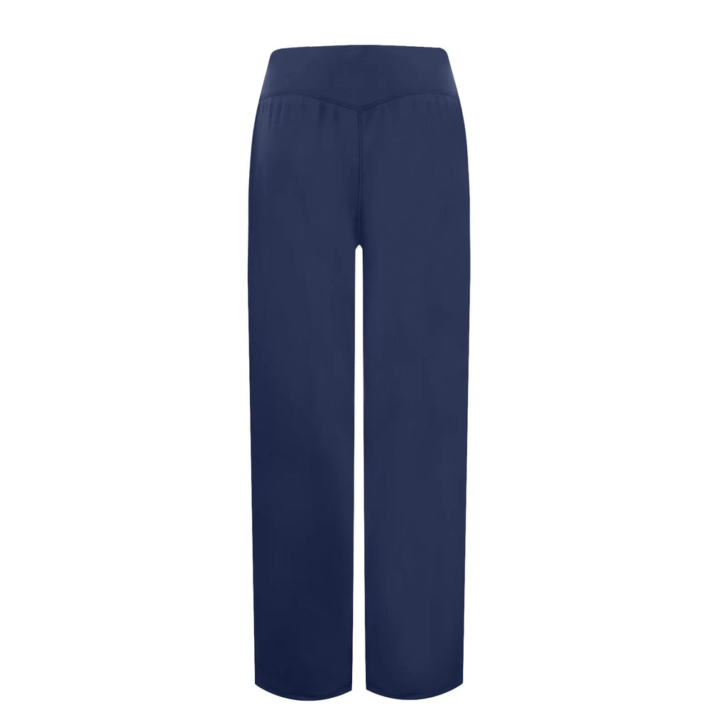 Wide Leg Yoga Pants For Women Solid Color High Waist Sweatpants With Pockets Stretch Comfy Workout Sports Trousers