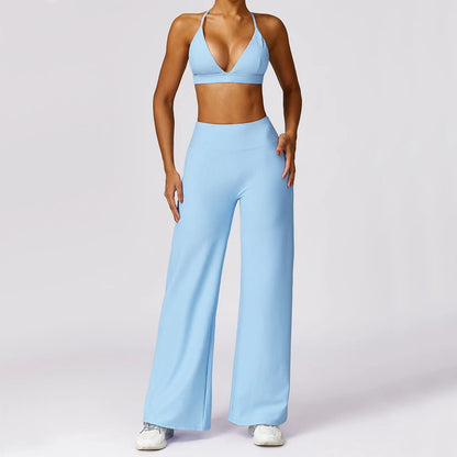 Long Yoga Pants Women Belly Sports Trousers High Waisted Fitness Straight Pants Workout Leggings Autumn Stretchy Trouser XP86