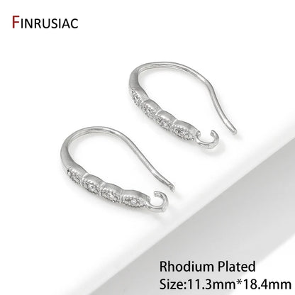18K Gold Plated Brass Crystal Earrings Findings Earwire Clasps Hooks For DIY Women Handmade Earrings Accessories Wholesale