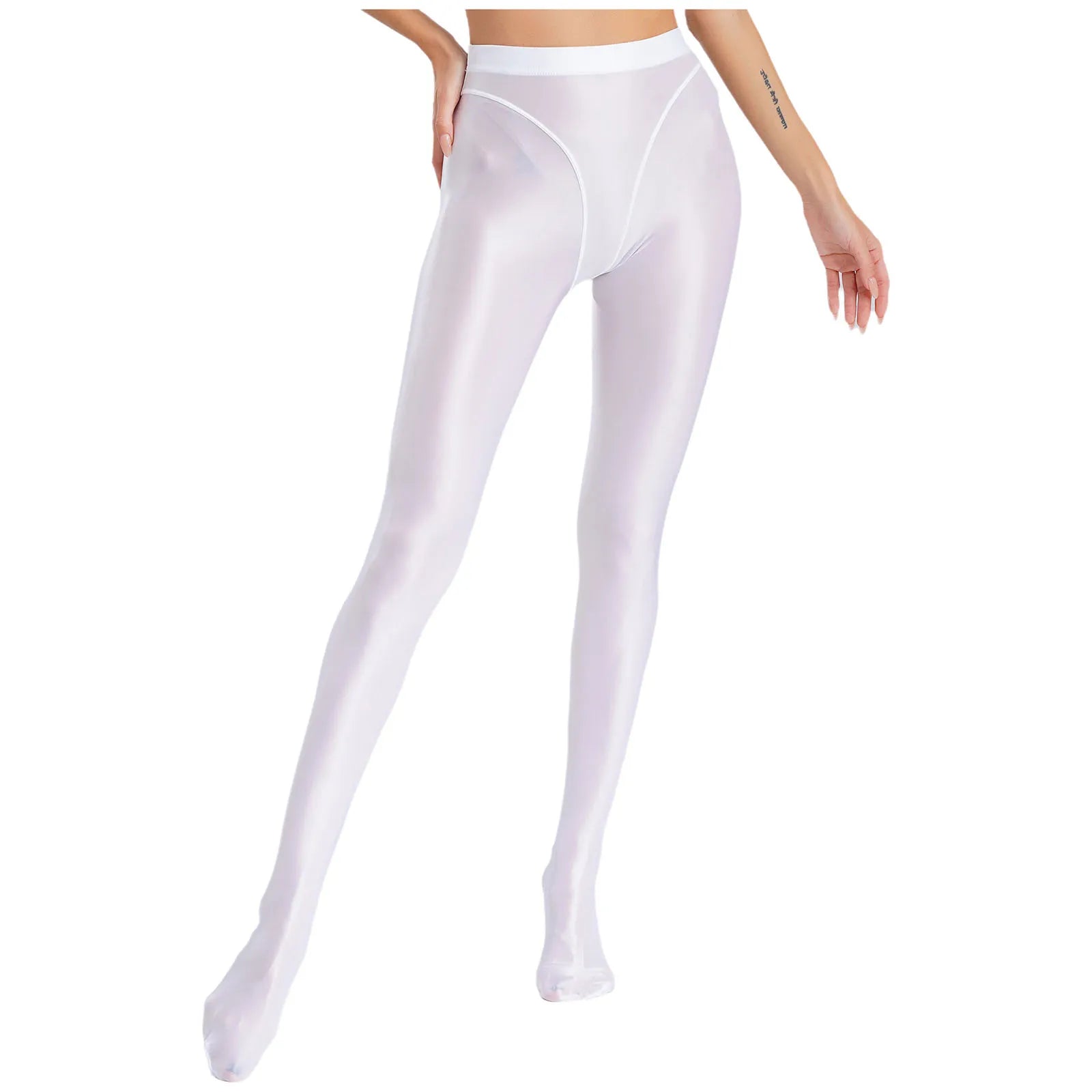 Womens Gymnastic Yoga Pants Leggings High Waist Stretchy Glossy Pantyhose Silky Skinny Pantyhose Role Play Nightclub Wear