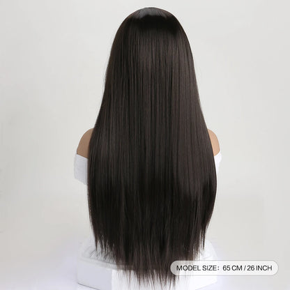 26Inch Colour Wig Long Straight Synthetic Wig for Women Fashion Wig for for Daily Halloween   Costume Party Cosplay ﻿