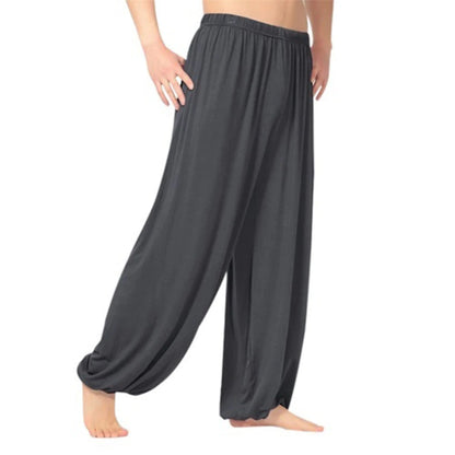 Yoga Pants Men\'s Casual Solid Color Baggy Trousers Belly Dance  Harem  Slacks sweatpants Trendy Loose  Clothing