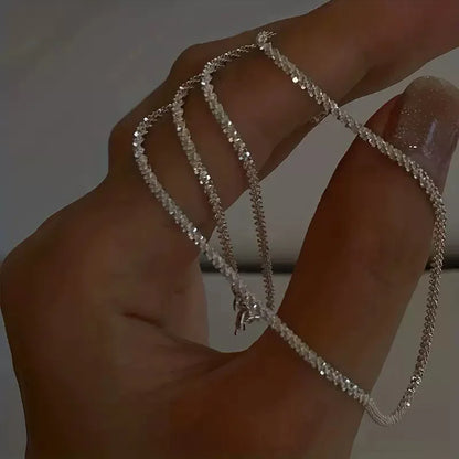 Exquisite 925 sterling silver sparkling necklace for women engagement party jewelry gifts