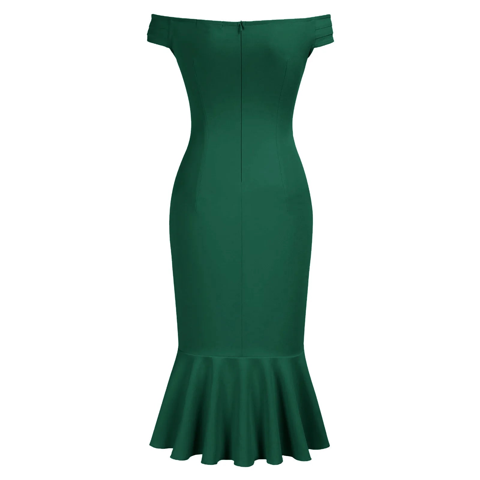 Women's elegant party dresses Off Shoulder V-Neck Ruffle Pleat Waist Slit Dress classic fishtail skirt  traf vestidos para mujer