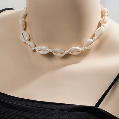 Classic Fashion Shell Beaded Necklace Women's Simple Personalized Handicrafts Gift Clothing Accessories collares para mujer