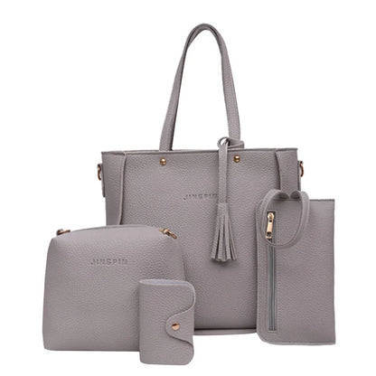 Women Four Set Handbag Shoulder Bags Four Pieces Tote Bag Crossbody Wallet Bags Women'S Handbag Sac à Mains Femme Bolsos Mujer