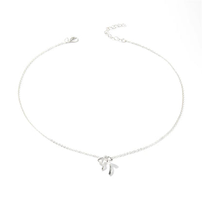 Exquisite Clavicle Chain Elegant Scrub Bow Pendant Necklace For Women Girls Temperament Collar Chain Korean Student