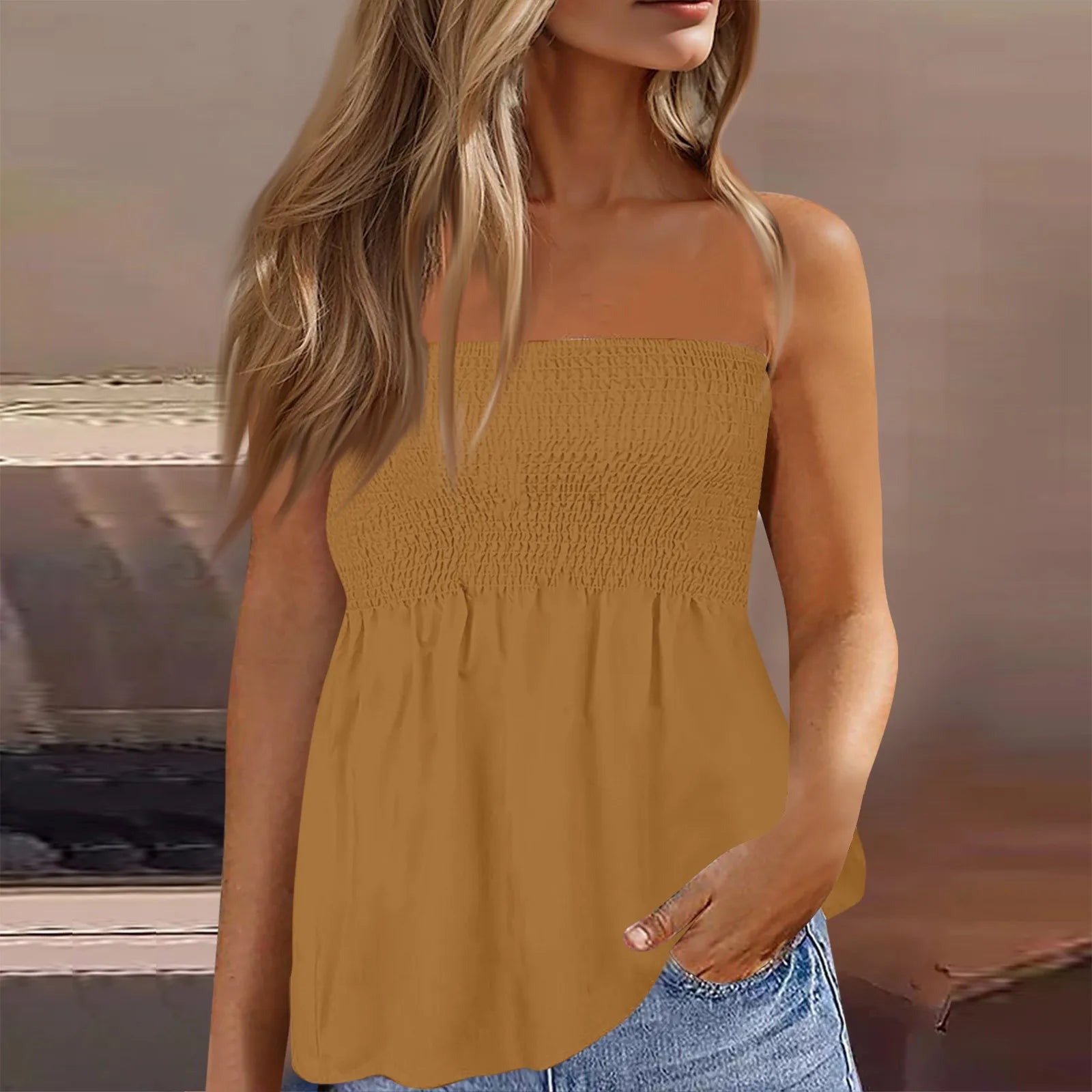 Women Clothes Off Shoulder Corset Tops Summer 2025 T-Shirts Vintage Aesthetic Clothing Women Tube Top Streetwear Sleeveless Top