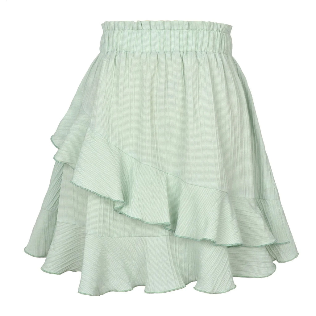 Women'S Skirt Fashion Women'S Ruffle Skirt High Waist Irregular Solid Color Short Skirt Women'S Fashionable Solid Color Skirt