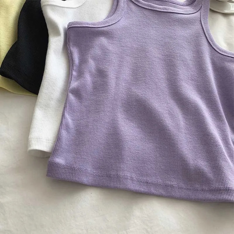 2024 Women Tank Tops Sexy Cropped Top Female Women Summer Camisole Camis Black White Sport Clothes For Women