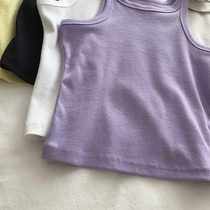 2024 Women Tank Tops Sexy Cropped Top Female Women Summer Camisole Camis Black White Sport Clothes For Women