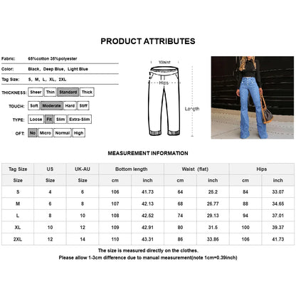 Women Denim Pants Fashion Korean Wide Leg Pants High Waist Slim Jeans Female Clothing Office Lady High Street Long Trousers