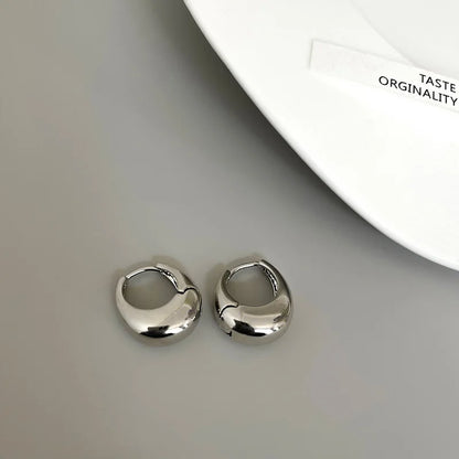 925 Sterling Silver Round Earrings For Women Trendy Metal Hoop Earring Vintage Jewelry Ladies Accessories Wholesale
