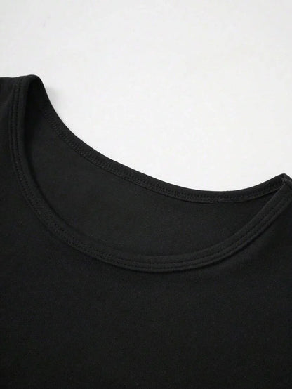 Summer Women's Tops Causal Basic T-Shirts Scoop Neck Short Sleeved Crop Tops Cute Slim Fit Tees Pullovers Clothing Y2K 2025 New